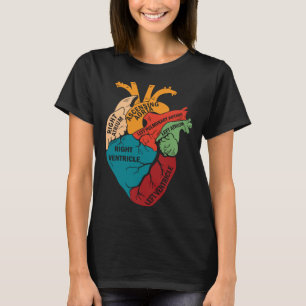 Parts Of Heart Cardiology Men Women Anatomical Car T-Shirt