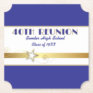 Party! 40th Class Reunion custom  Paper Coaster