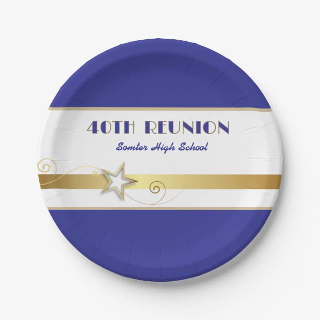 Party! 40th Class Reunion custom  Paper Plate (Front)