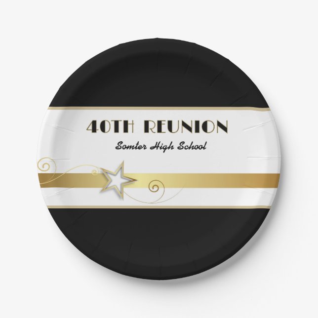 Party! 40th Class Reunion custom  Paper Plate (Front)
