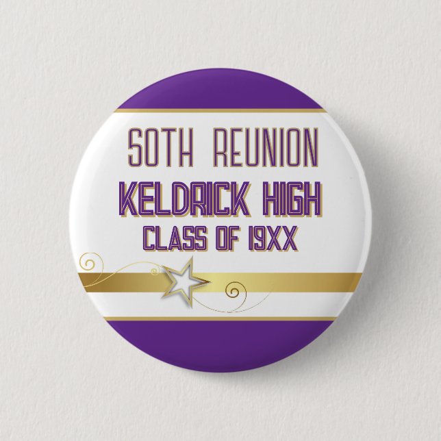 Party! 50th Class Reunion custom  2 Inch Round Button (Front)