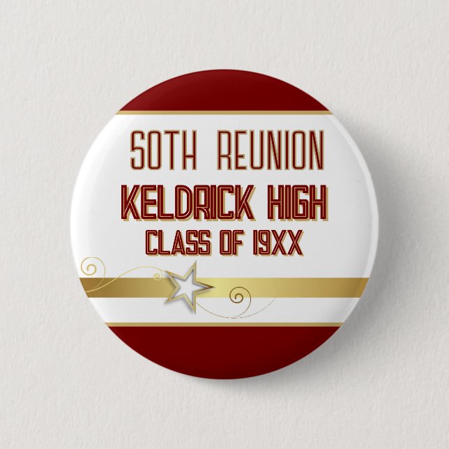 Party! 50th Class Reunion custom  2 Inch Round Button (Front)