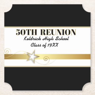Party! 50th Class Reunion custom  Paper Coaster