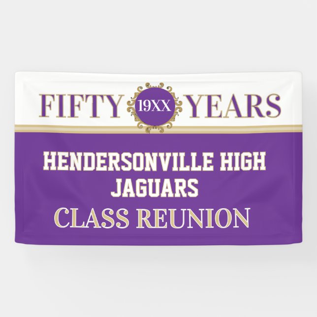 Party! 50th Reunion Celebration Banner (Horizontal)
