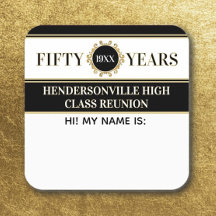 Party! 50th Reunion Celebration Name tag sticker