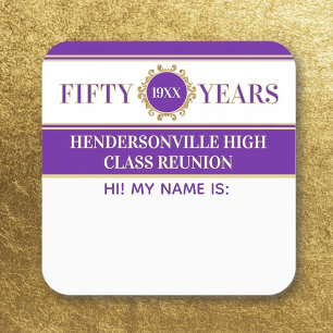 Party! 50th Reunion Celebration Name tag sticker