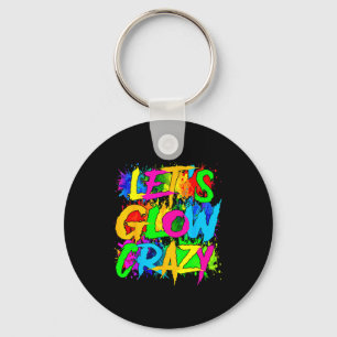 Party 80s group team lets crazy retro colorful keychain
