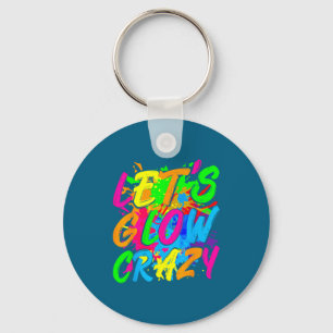 Party 80s group team lets crazy retro colourful keychain
