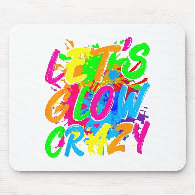 Party 80s group team lets crazy retro colourful mouse pad (Front)