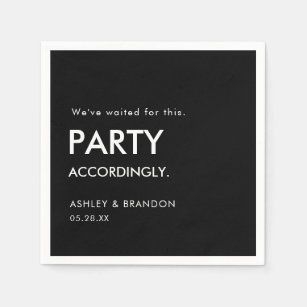Party Accordingly Funny Wedding Bar Napkin