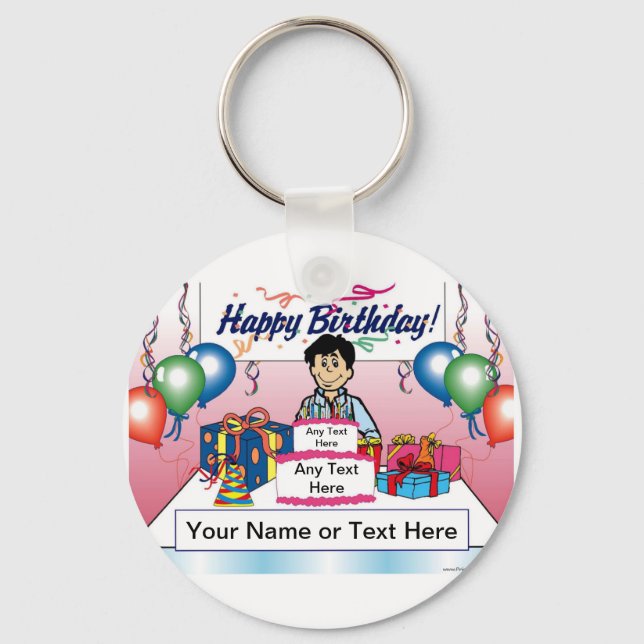 Party, Adult - Male Cartoon  Keychain (Front)