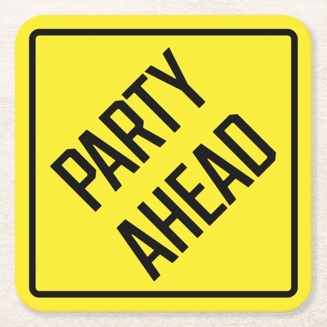 Party Ahead Paper Coaster (Front)