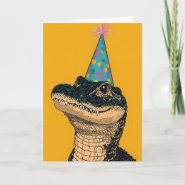 Party Alligator | Birthday Celebration Fun Card