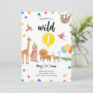 Party Animal 1st Birthday Invitation
