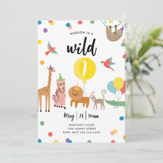 Party Animal 1st Birthday Invitation