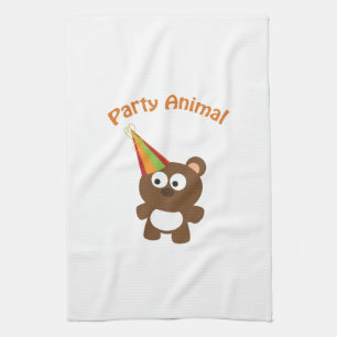 Party animal bear kitchen towel