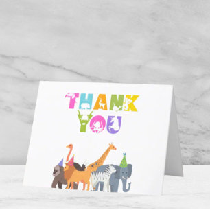 Party Animal Birthday Personalized Photo Thank You Card