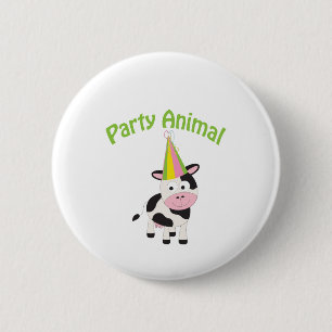Party Animal cow 2 Inch Round Button