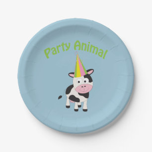 Party animal! Cow Paper Plate