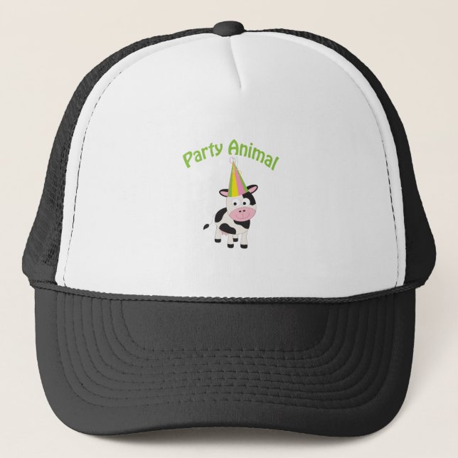 Party Animal cow Trucker Hat (Front)