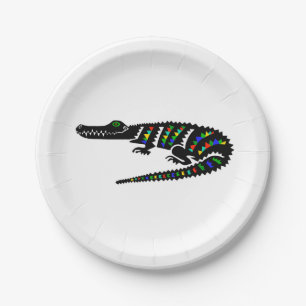 Party animal! CROCODILE - Endangered animal - Paper Plate