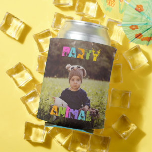 Party Animal Favour Custom Photo  Can Cooler