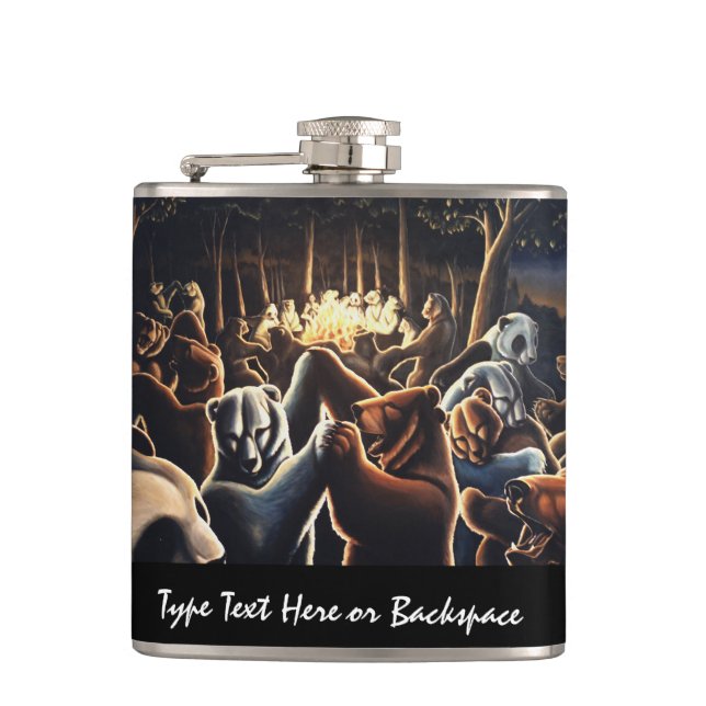 Party Animal Flask Custom Bear Drink Flask (Front)