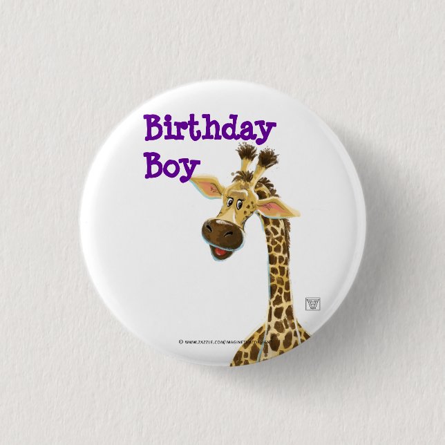 Party Animal Giraffe 1 Inch Round Button (Front)