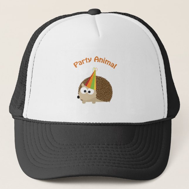 Party Animal! Hedgehog Trucker Hat (Front)