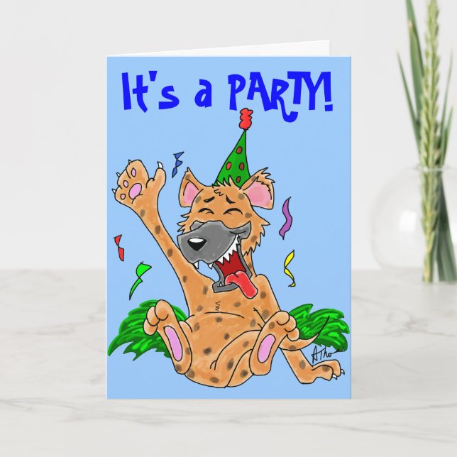 Party Animal Hyena Card (Front)