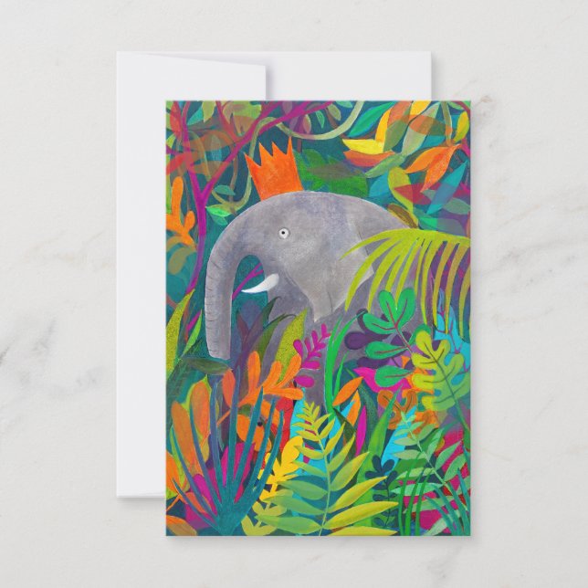 Party Animal!  Jungle elephant card (Front)