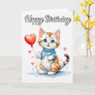 Party Animal Kitty Cat Happy Birthday Card