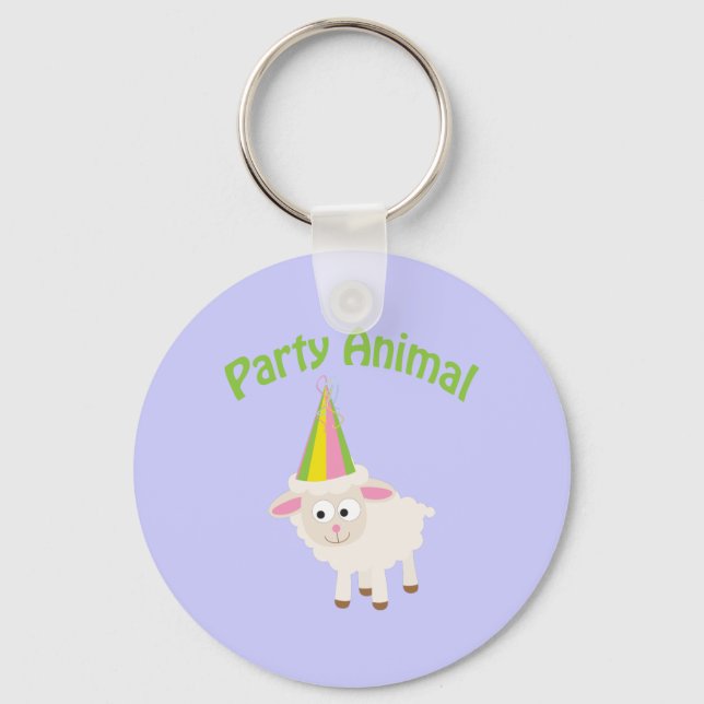 Party Animal Lamb Keychain (Front)