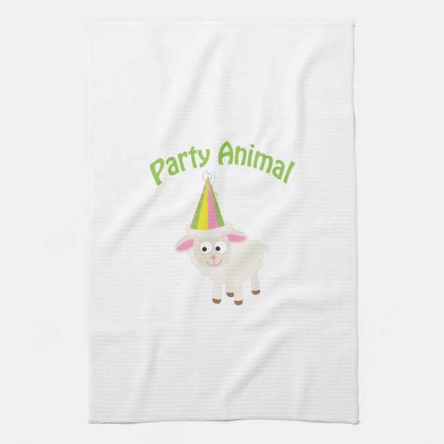 Party Animal Lamb Kitchen Towel (Vertical)