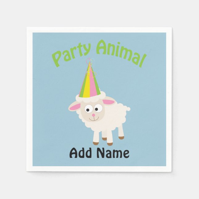 Party Animal! Lamb Napkin (Front)