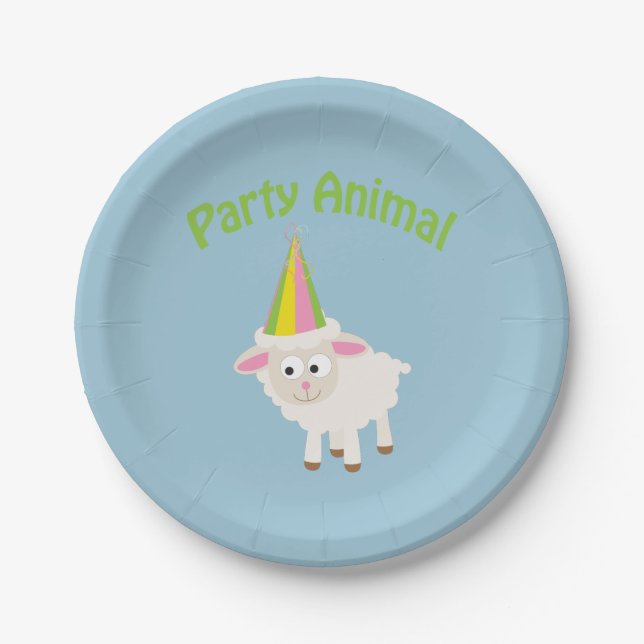 Party Animal! Lamb Paper Plate (Front)