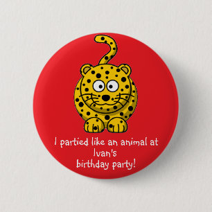Party Animal Leopard Button Favours Party Souvenir