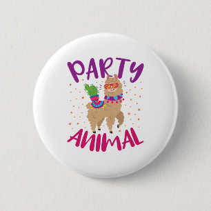 Party Animal Llama Bachelorette Birthday 2 Inch Round Button