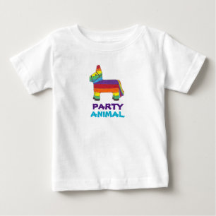 PARTY ANIMAL Rainbow Donkey Piñata Birthday Fiesta Baby T-Shirt
