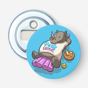 Party Animal Rhino Inflatable Mattress Cartoon Bottle Opener