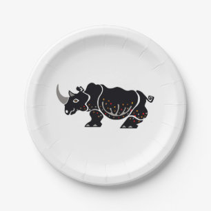 Party animal - RHINOCEROS  Conservation - Paper Plate