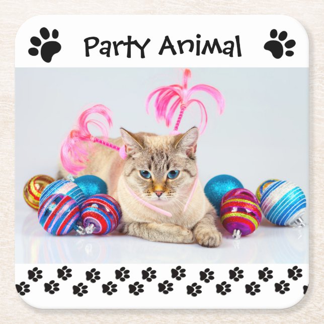 Party Animal - Square Drink Coaster (Front)