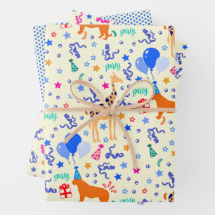 Party Animal Wrapping Paper Set of 3