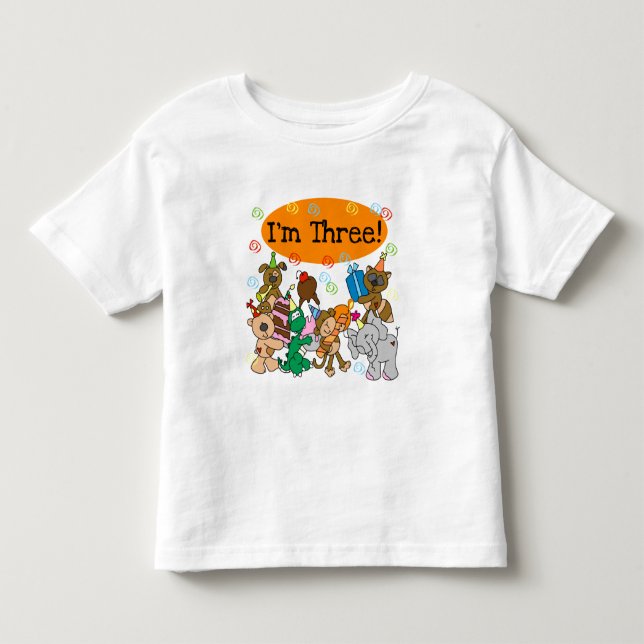 Party Animals 3rd Birthday Tshirts (Front)