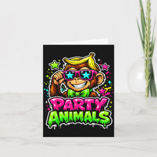 Party animals baseball jersey funny monkey vibrant card