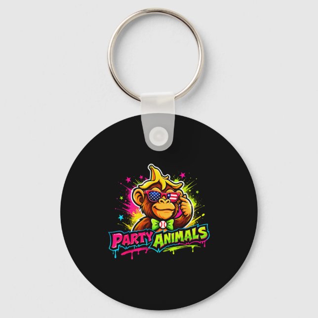 Party animals baseball jersey  keychain (Front)