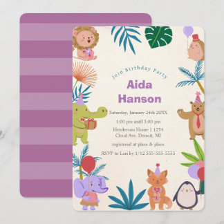 Party Animals Birthday Party Invitation