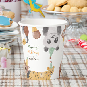 Party animals birthday party personalized name paper cups