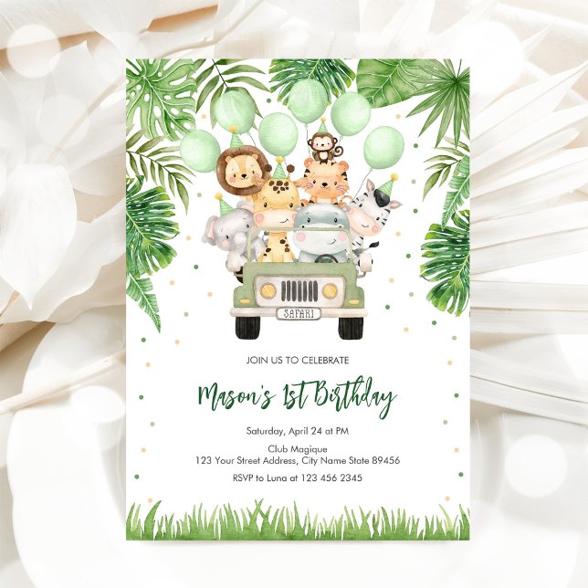 Party Animals Boy Birthday Invitation (Créateur téléchargé)