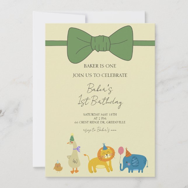 Party Animals Boys Birthday Invitation (Front)